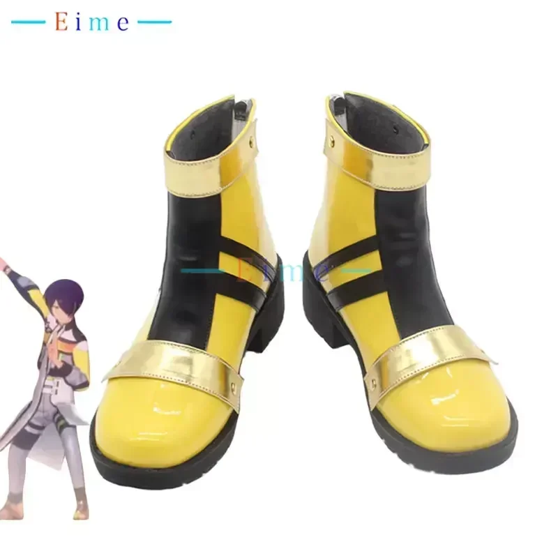 Sengoku Shinobu Cosplay Shoes Game Ensemble Stars Comet Halation Cosplay Prop PU Leather Shoes Halloween Boots Custom Made