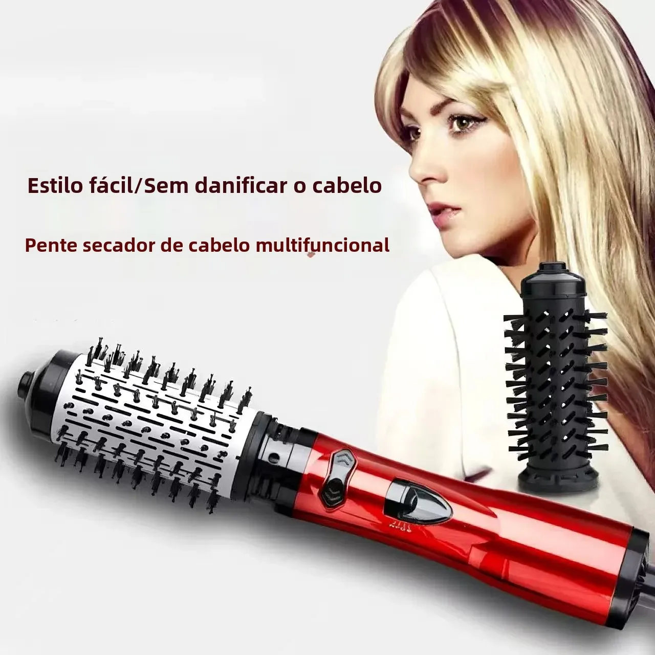 Escova de Cabelo Elétrica Automática para Ondas, Grande Volume, Sem Danos, Escova de Calor e Vento Três em Um, Escova de Secagem de Alta Potência