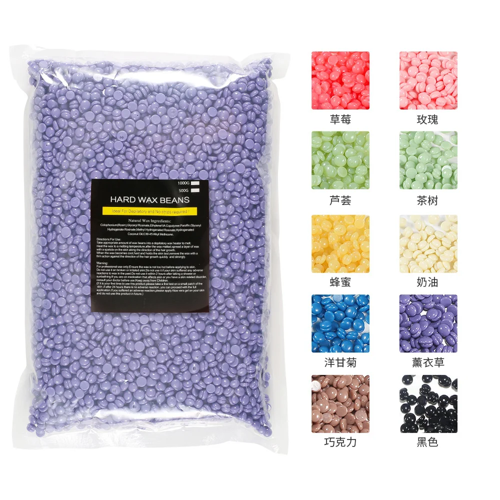 500 G/pak Wax Bonen Ontharende Hete Film Pellet Verwijderen Bikini Gezicht Haar Benen Arm Ontharing Boon Unisex Ontharing