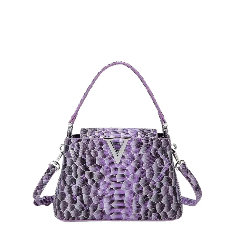 

2026 New Women's Snake Print Bucket Bag - Luxury Top-Handle, Shoulder & Crossbody Styles, High-End Fashion, Versatile & Trendy