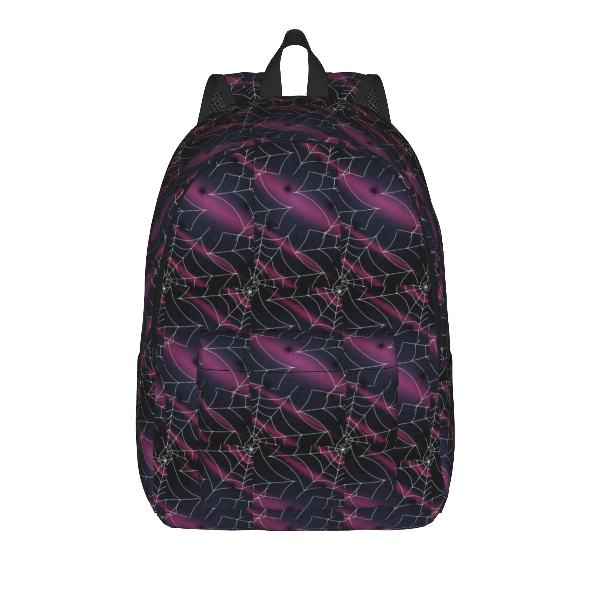 Horror Spider Web Dark Grunge Pattern Backpack  Daily Backpacks Unisex Design Durable High School Bags Modern Rucksack