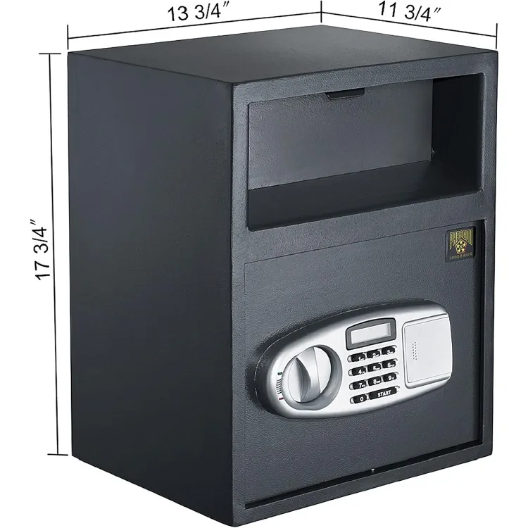 Electronic Safe Deposit Box - Drop Safe with Digital Keypad and 2 Manual Override Keys for Business Cash Drops