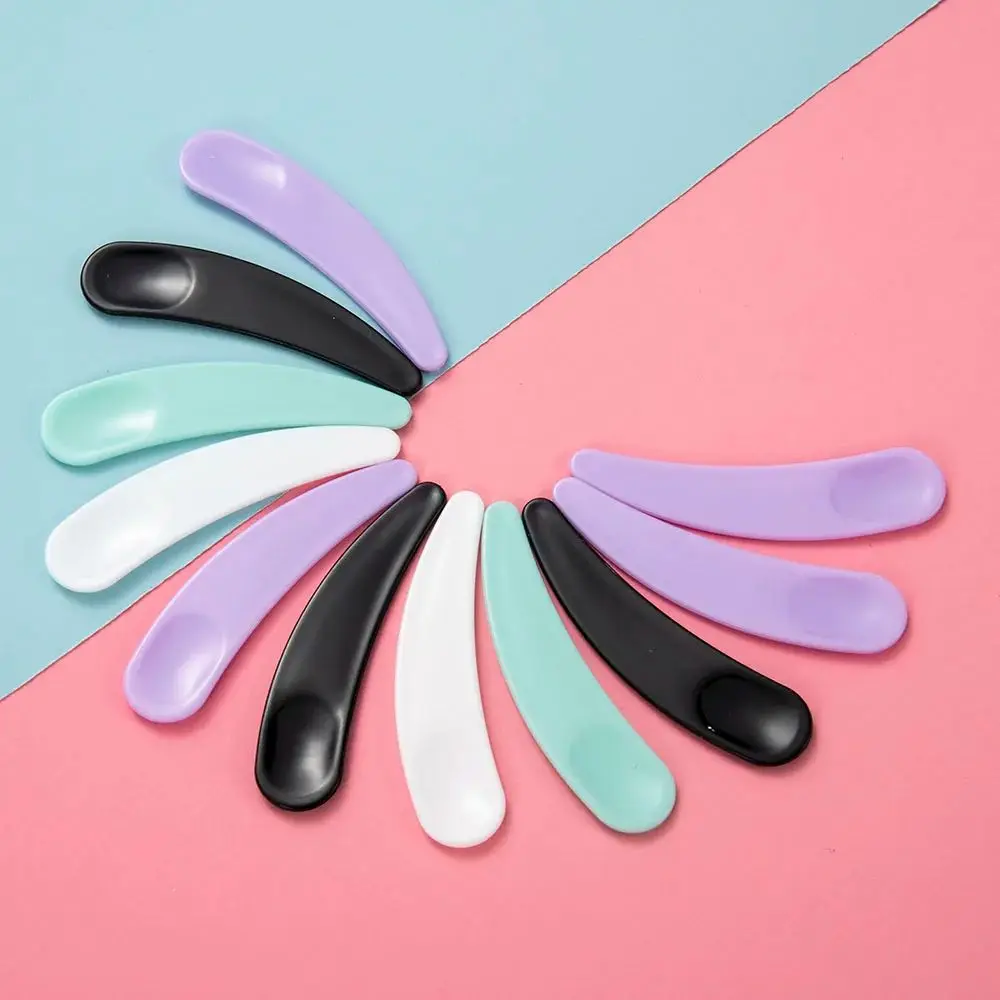 5 unids/set de cucharas de crema para máscara desechable, Mini espátula mezcladora, cuchara curva, barra de crema para ojos, kits de herramientas de belleza para el cuidado de la cara