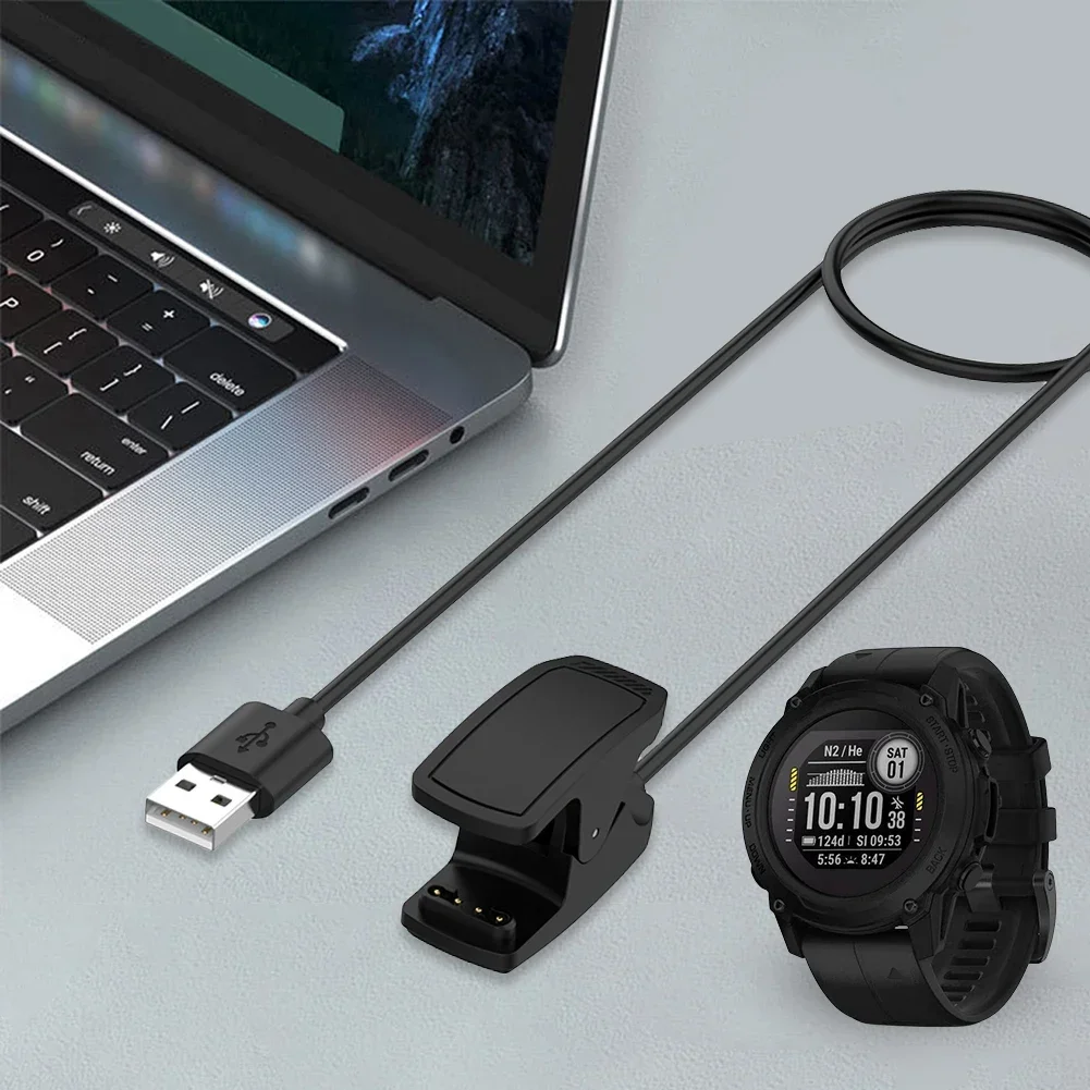 1M Fast Charging Cable Replacement USB Charging Cable Charger Dock Station Clip Cradle for Garmin Descent G1 Solar