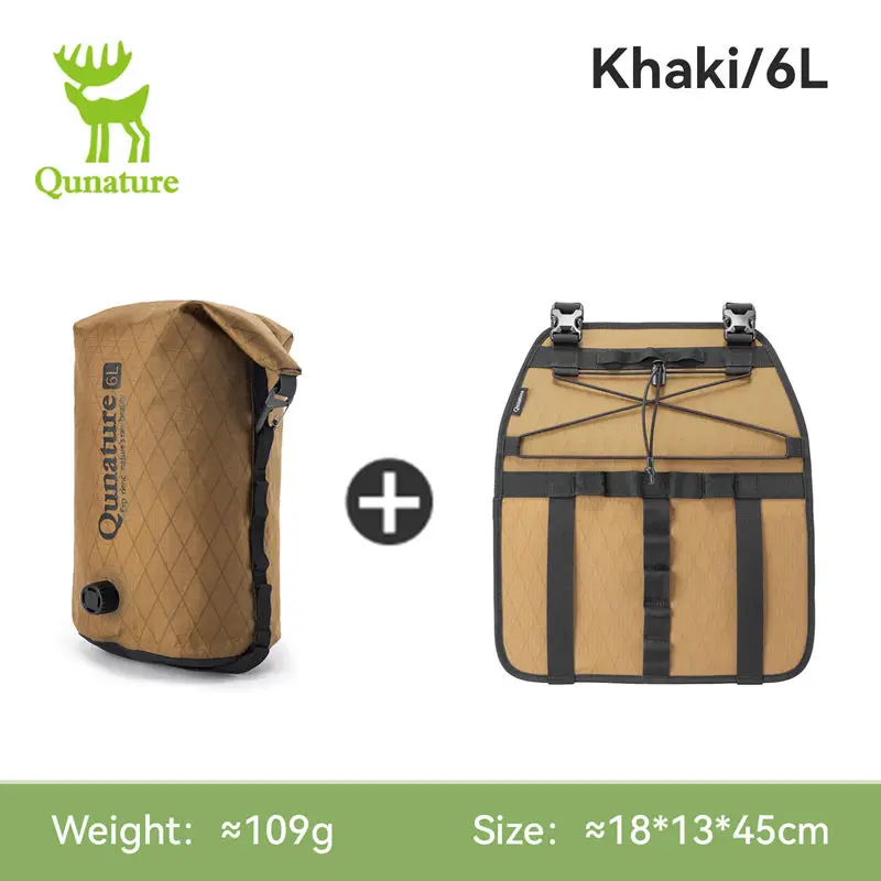 Qunature 6/12L Bikepacking Bag Fully Waterproof Compression Sack Lightweight All-Weather Road Mountain Bike Travel Cycling Gear