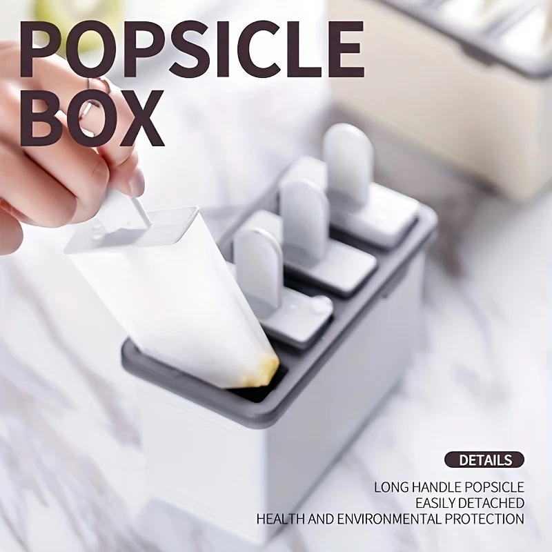 Easy-Release 4-Slot Popsicle Maker Kit - Includes 8 Sticks, Bpa-Free, Perfect For Homemade Ice Cream &  Treats