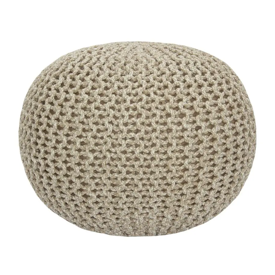 

Round Pouf Hand Knitted Tweed Cable Dori Pouf Cotton Braid Cord Foot Stool Footrest Ottoman Accent Seat Furniture Bean Bag Famil