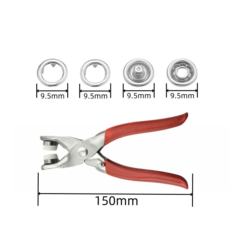 1Set Buckle Snap Fasteners Kit Tool Metal Snap Buttons Pliers For Installing Button Hand Pressure Tool Clothing Sewing Accesso