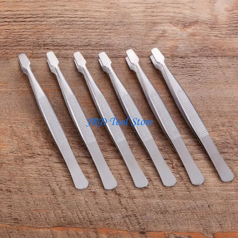 

A2UD 2 Pieces/set Stamp Tweezers Philately Stamps Collector Tools Philately Tweezers Eyebrow Forceps Brazing Tweezers 10.5cm