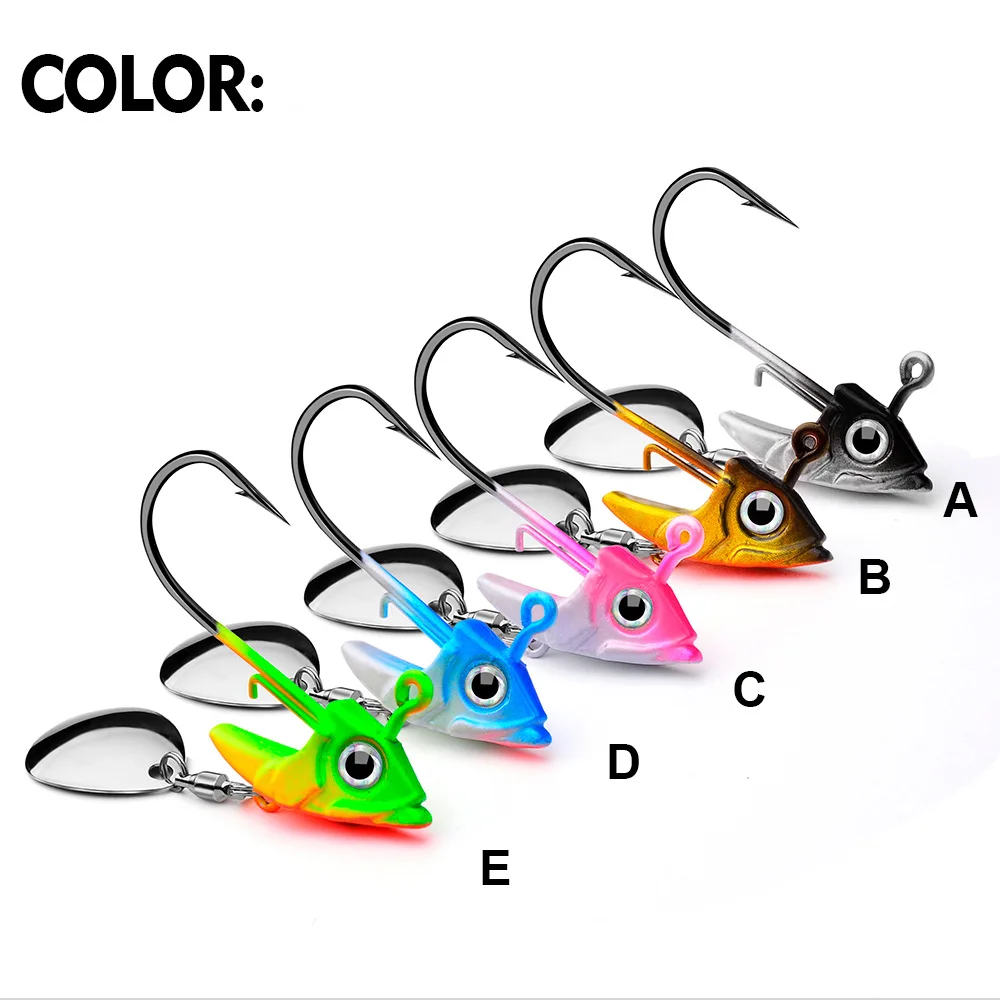 PRO BEROS Jig Head Hook Spinner Spoon Fishing Lures 7G 10G 15G Fishing Hook Jig Lure Hard Baits Soft Worm Fishing Tackle