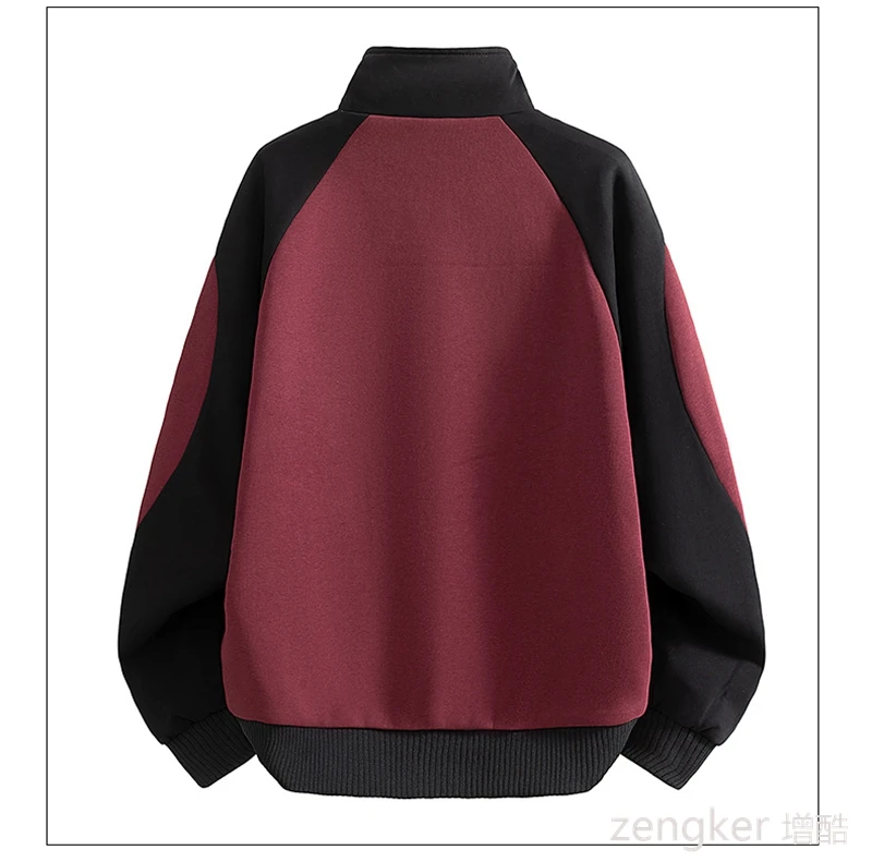 Big size Stand Collar Jacket for Spring and Autumn Trendy Youth Top Casual Versatile Outerwear Cardigan Sweatshirt 9XL 8XL