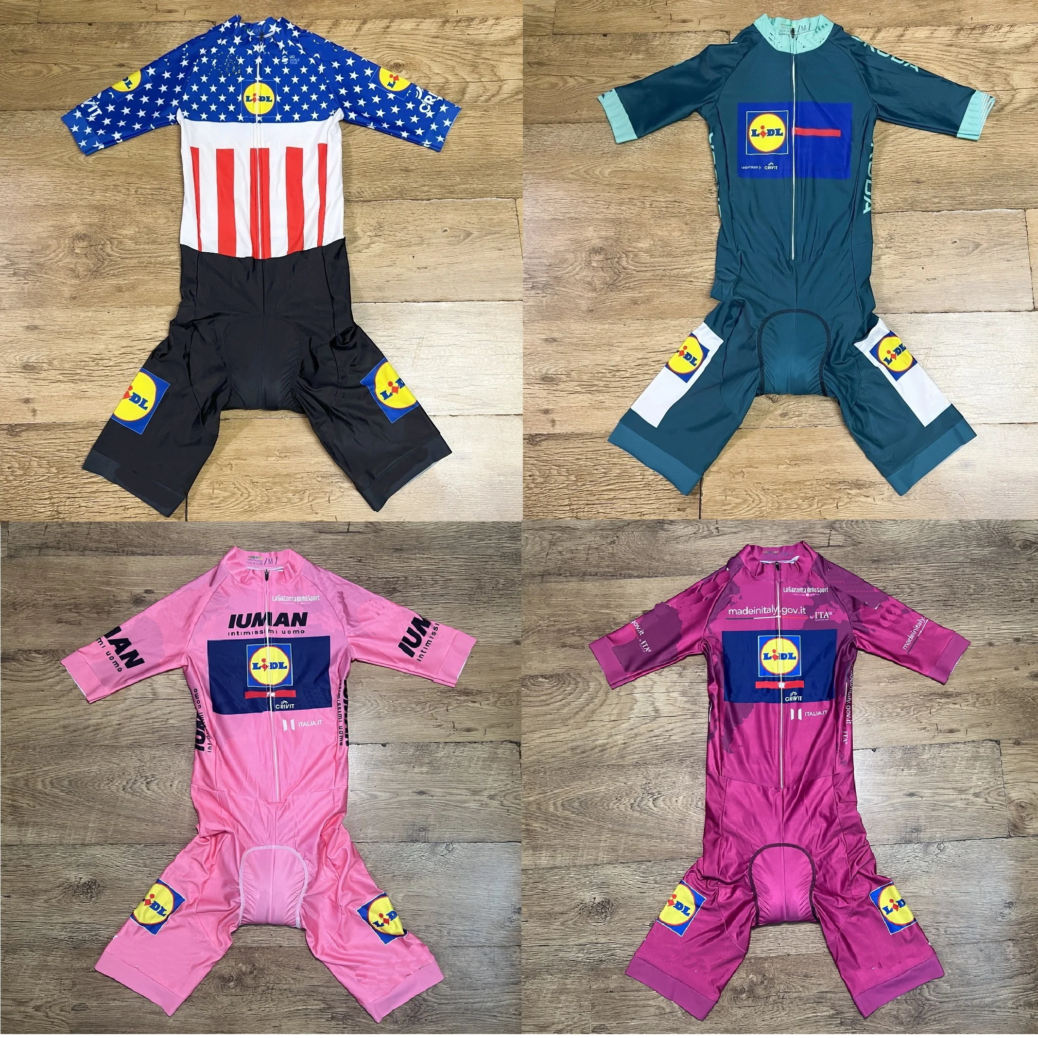 

LASER CUT Skinsuit 2025 LIDL TEAM TDF ITALIA Bodysuit SHORT Cycling Jersey Bike Bicycle Clothing