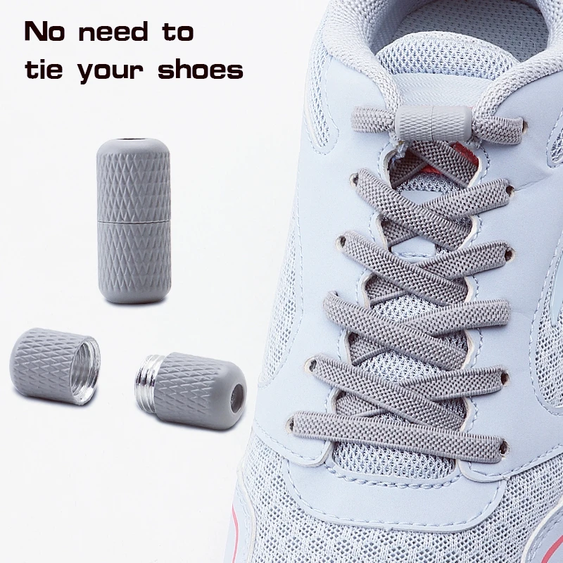 Bunte Kapsel-Schnürsenkel ohne Binden, Unisex, Elastische Schnürsenkel für Sneaker, 6mm Breit, Flache Schnürsenkel, Schuhzubehör, 1 Paar