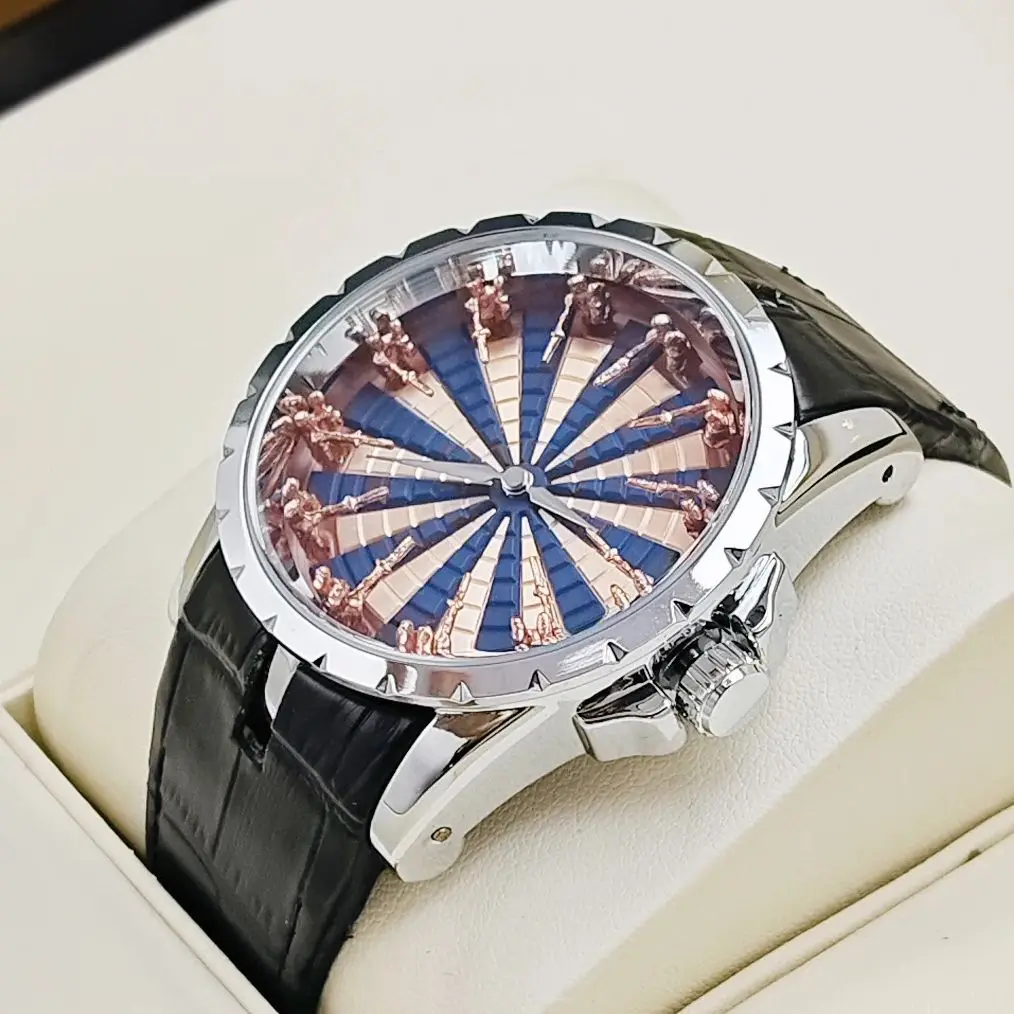 New Luxury Business Elegant Men's Watch, Twelve Knights of the Round Table Concept Watch, Non-Mechanical Men's Watch with Wormhole Concept, Niche Brand Men's Watch, Casual Style Fashion Accessory, the Best Gift for Him