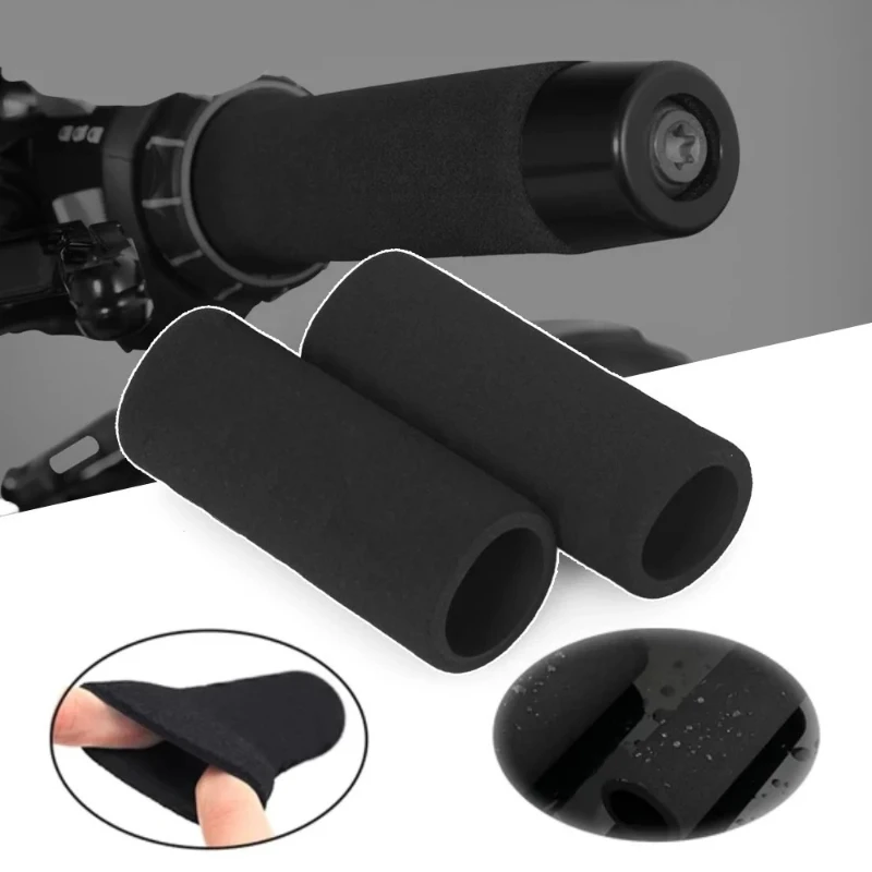 2PCS Sponge Handle Grip Anti Slip Sweat Absorbent Waterproof Soft Scooter Motorcycle Throttle Cover Moto Accessories