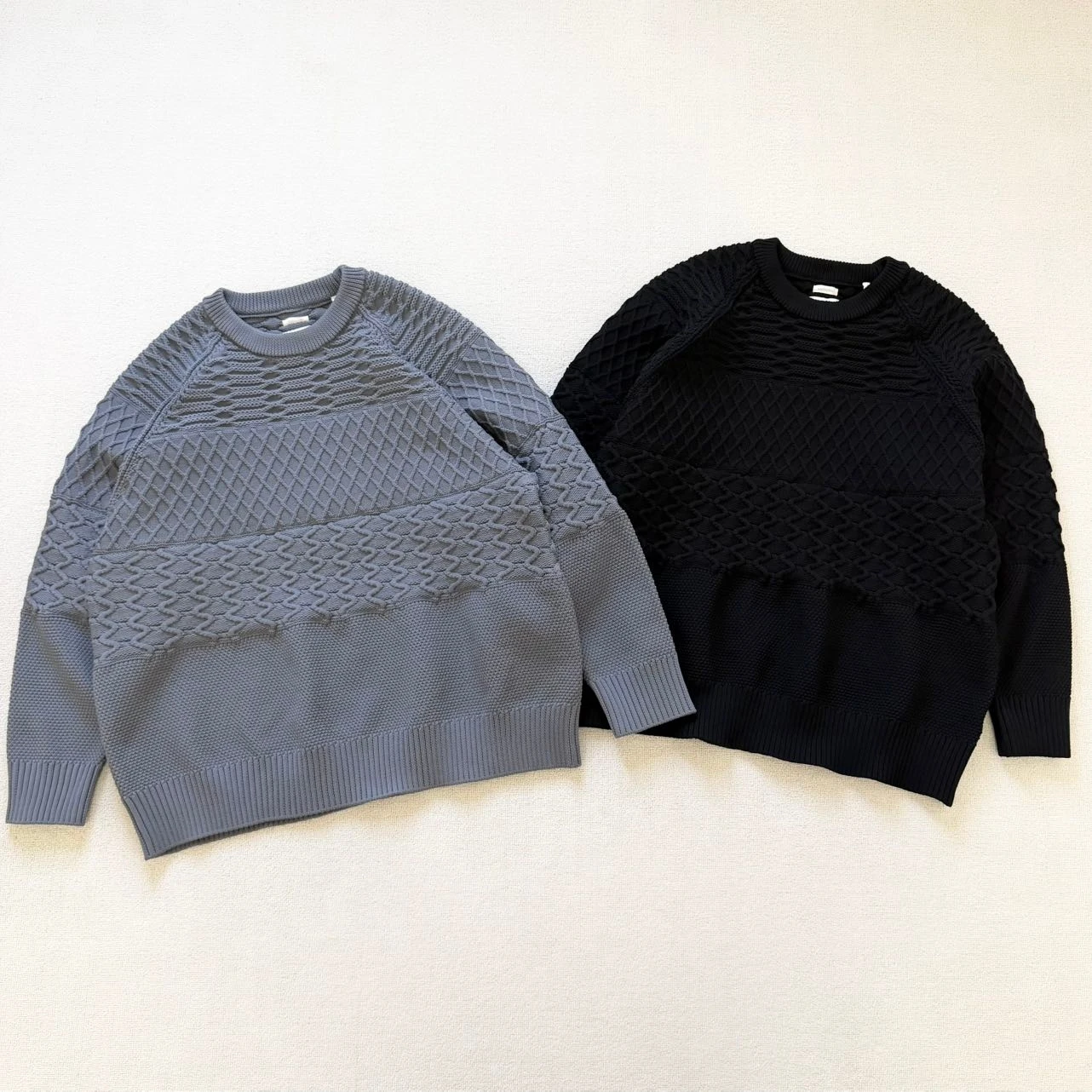 

Retro Knitted Patchwork Woven Polyester oulder Drop Loose round Ne Sweater Knitwear Comfortable Long Sve Warm Top