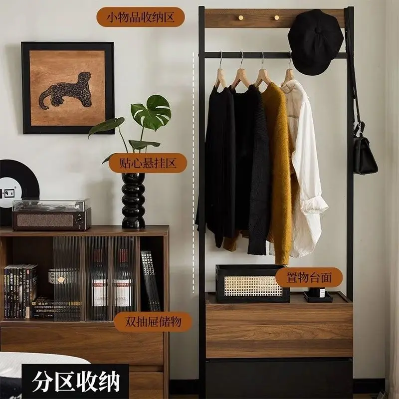 علاقة بسيطة، رف، شماعة منزلية، غرفة نوم متكاملة من الخشب الصلب، رف معطف، ملابس ممتدة من الأرض حتى السقف، سهلة التخزين #4