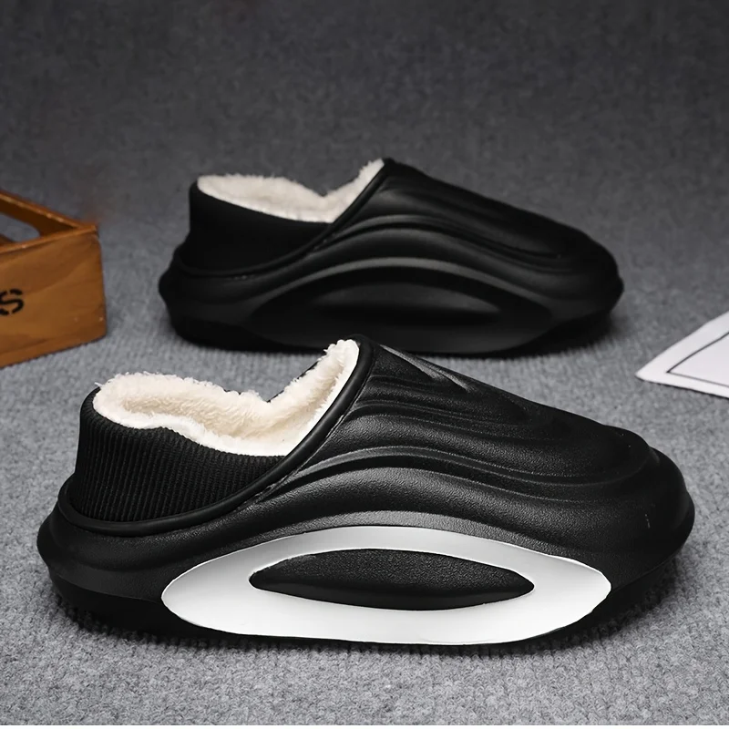 شباشب شتوية سميكة مقاومة للانزلاق مبطنة خفيفة الوزن من مادة EVA للاستخدام الداخلي والخارجي مع بطانة من القماش الناعم