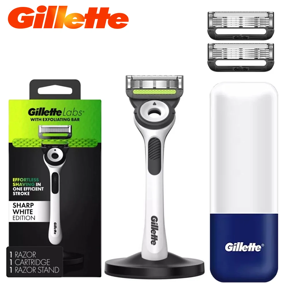 

Бритва Gillette Labs Мужская бритва 5-слойные лезвия для бритвы Комбинация бритвы Материал из нержавеющей стали Ящик для хранения бритвы