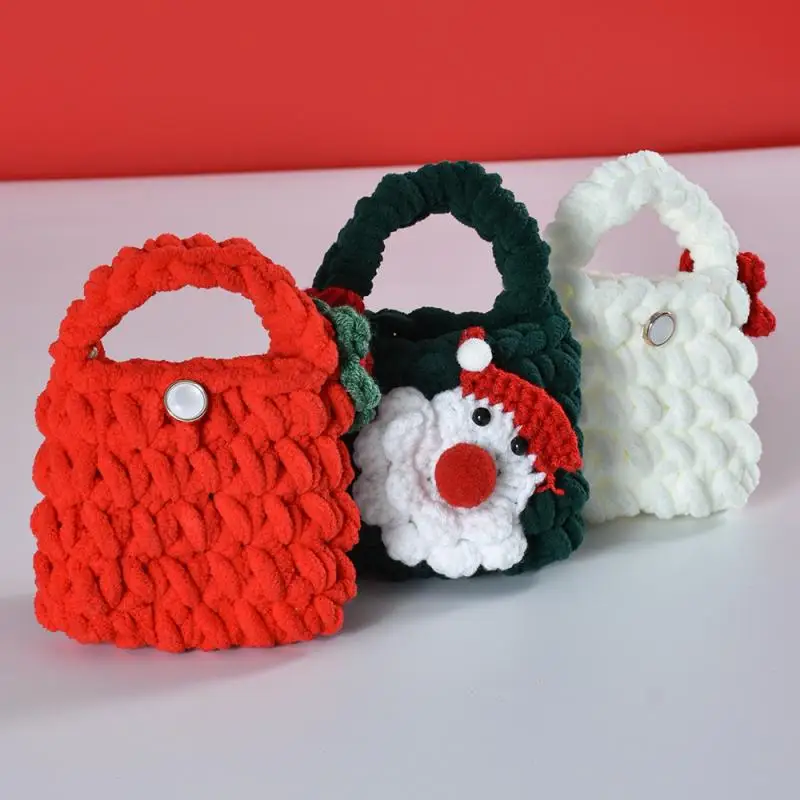 New Exquisite and Fashionable Hand Woven Portable Protective Case Mini Coin Wallet Christmas Accessories Headphone Storage Bag