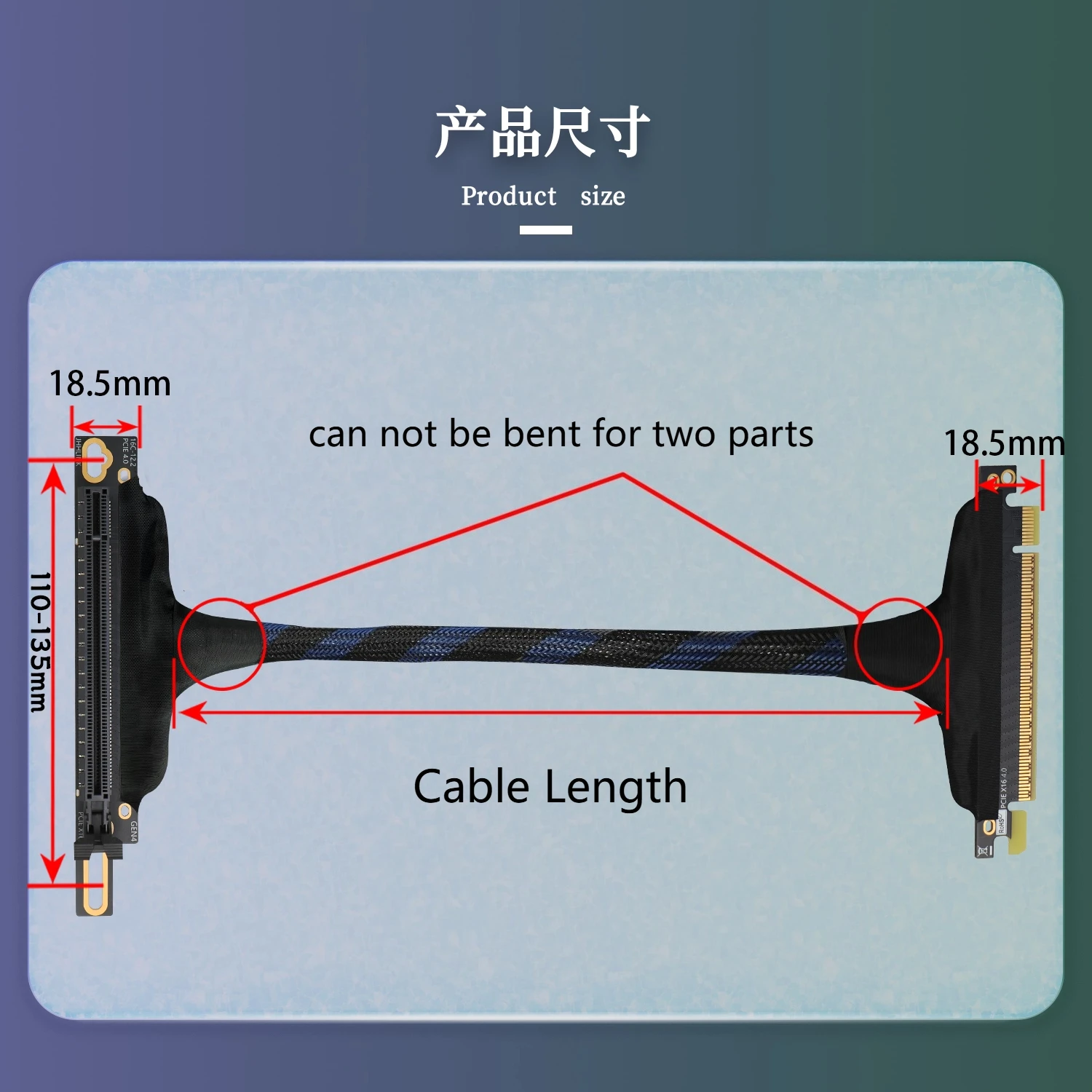 PCIE 4.0 16X Extension Cable Black 90°angle High-Speed Silver-Plated Flexible GPU X16 Riser Cable Video Card 4090 Extension Cord