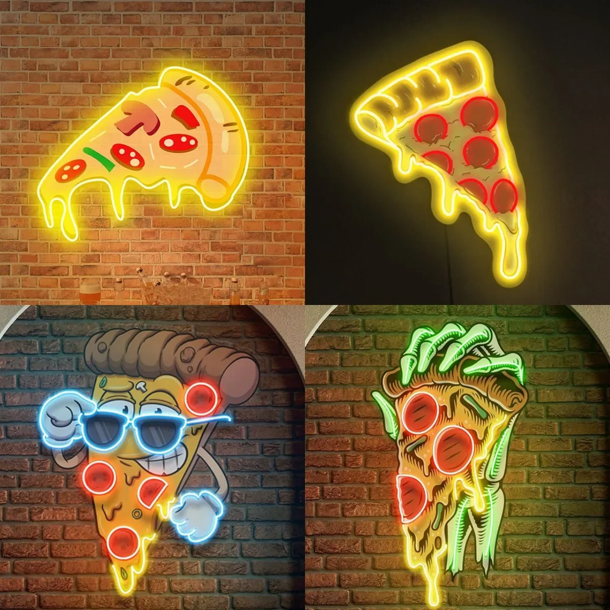 Cool Cartoon Pizza Neon Sign Custom Logo Restaurant Bar Store Decor Neon Light Home Room Wall Art Gift Decoration Led Lights