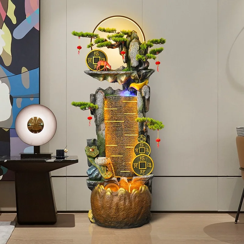 Ruyi flowing water ornament cycle makes money feng shui wheel landing feng shui ball living room rockery fountain company