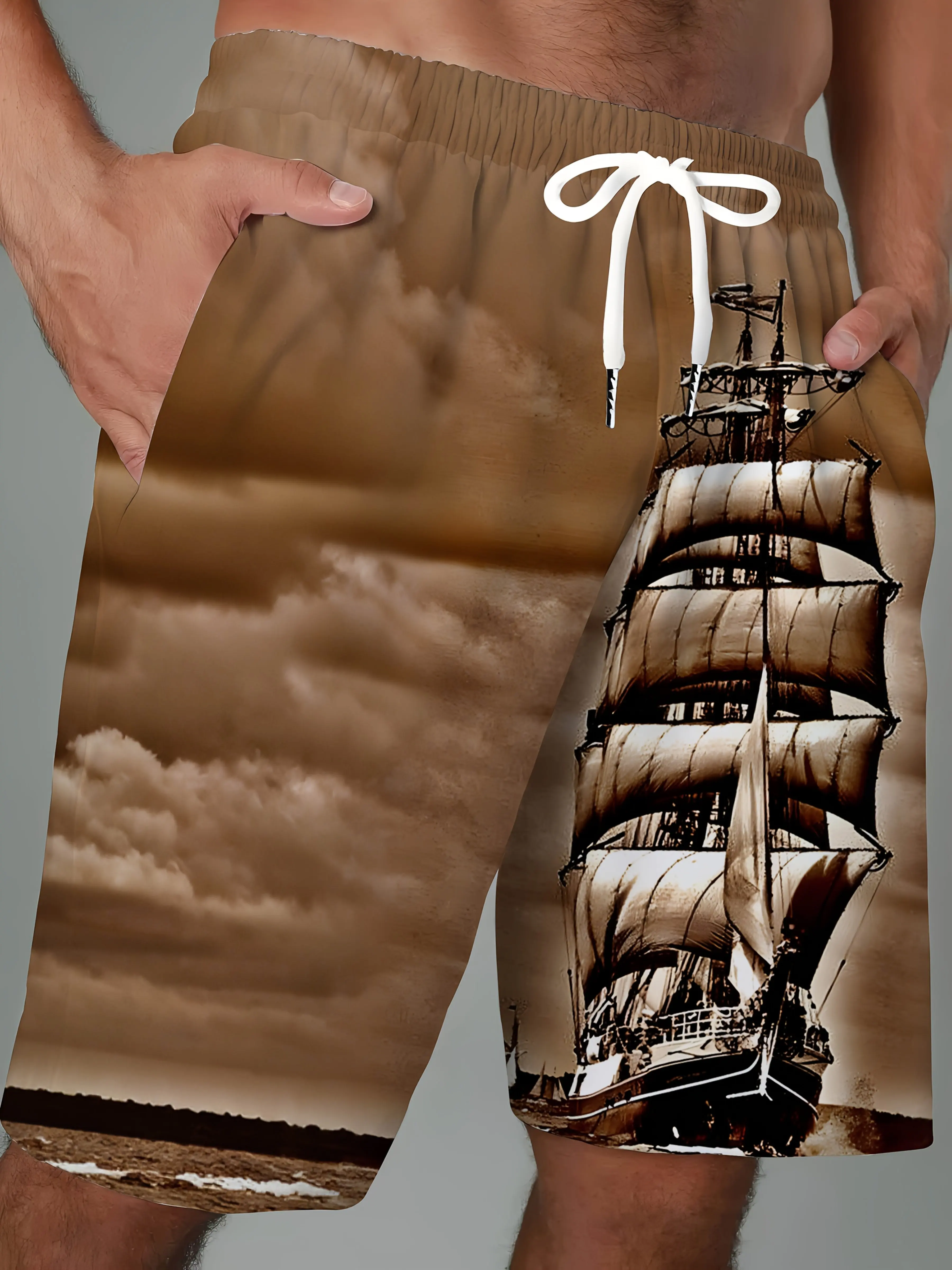 2026 Men's Shorts Classic Retro Fashion Couple 3D Printing Fast Drying Beach Shorts Casual Fashion Versatile Street Explosion