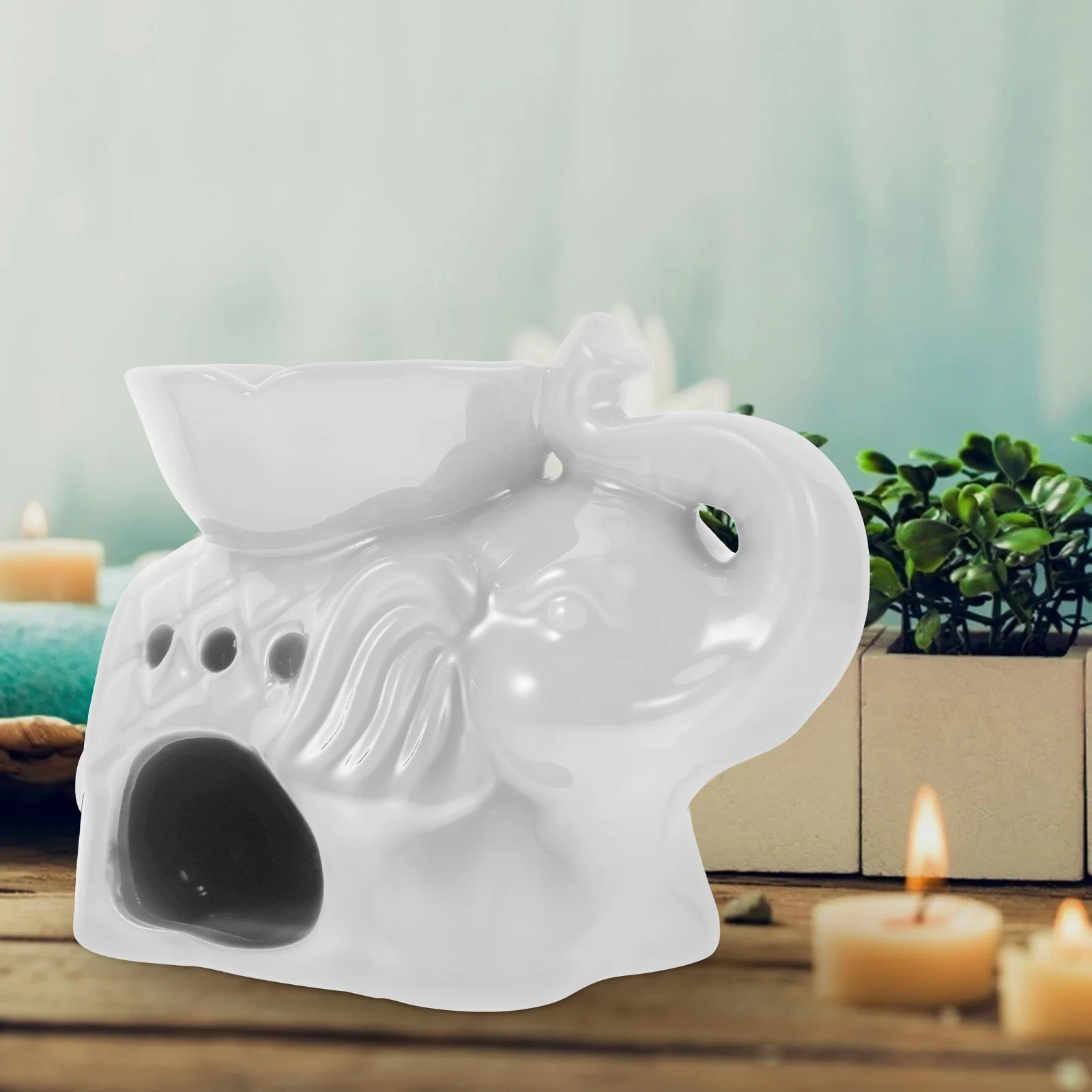 

1Pcs Ceramic Elephant Essential Oil Burner Aroma Therapy Diffuser Home Decor Tealight Holder for Bedroom Study Yoga Meditation