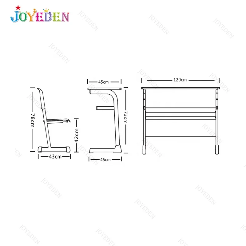 Mesa y sillas de gama alta para estudiantes, asientos dobles, fabricación de muebles escolares