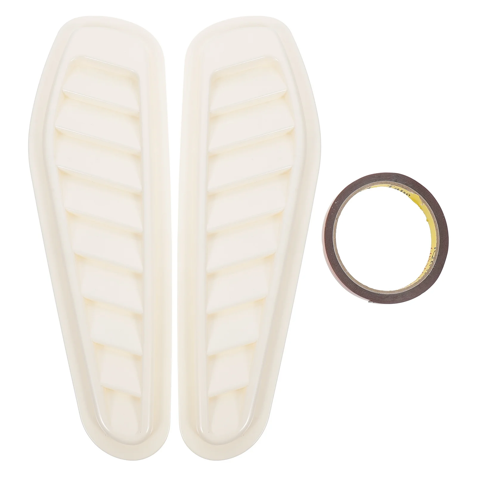 

1Pair Car Bonnet Accessories Sturdy Material Air Flow Decorative Strip Universal Hood Paste Stylish Fade Resistant Convenient