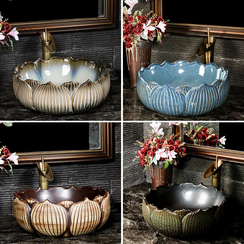 

China Artistic Procelain art countertop Ceramic Lavabo Bathroom Sink china wash basin bathroom sinks