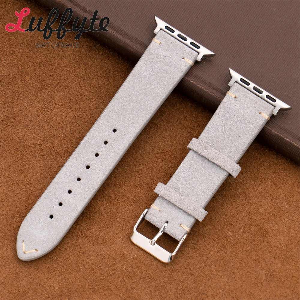 Vintage Wildlederarmband für Apple Watch Band 46mm 45mm 44mm 42mm 38mm 40mm 41mm Ultra2 49mm Armband für Iwatch Serie 1-10 SE