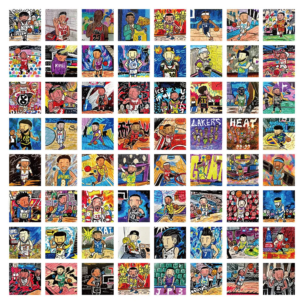 10/30/60PCS Basketball Star Ross Graffiti Stickers Hand Drawn DIY Phone Laptop Skateboard Waterproof Cool Sticker Kids Toys