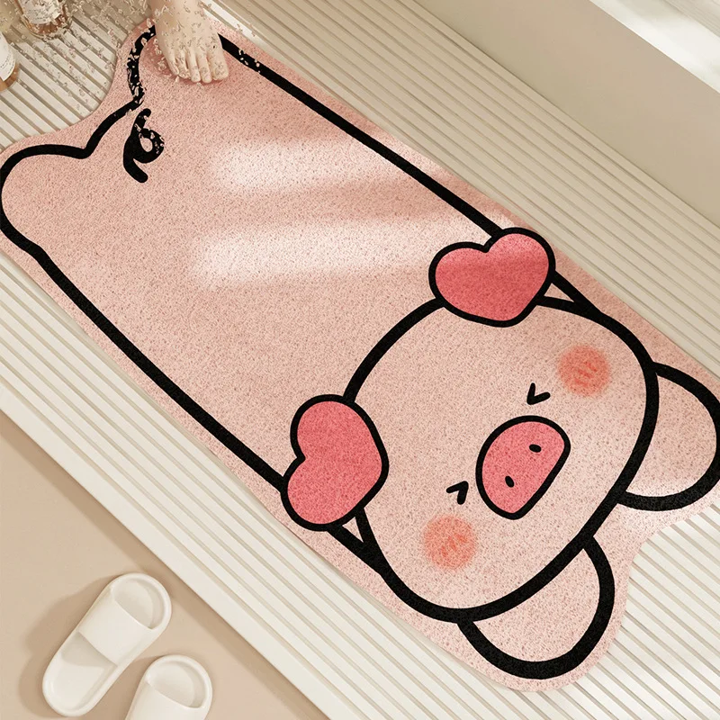 Cartoon Animal Bathroom Anti Slip Floor Mat Bath Specific Foot Pads for Children Adults Soft Drainage Shower Anti Fall Carpet