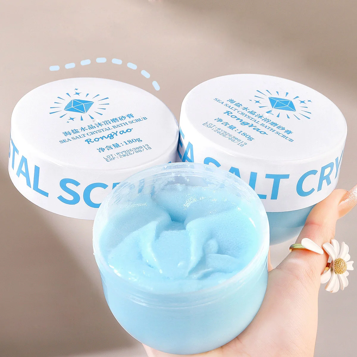 น้ำทะเลเกลือคริสตัลขัดผิวเกลือขัดผิวเจลอาบน้ำสครับผิวนุ่มลื่น/ละเอียดอ่อน/ปรับปรุงความหยาบ
