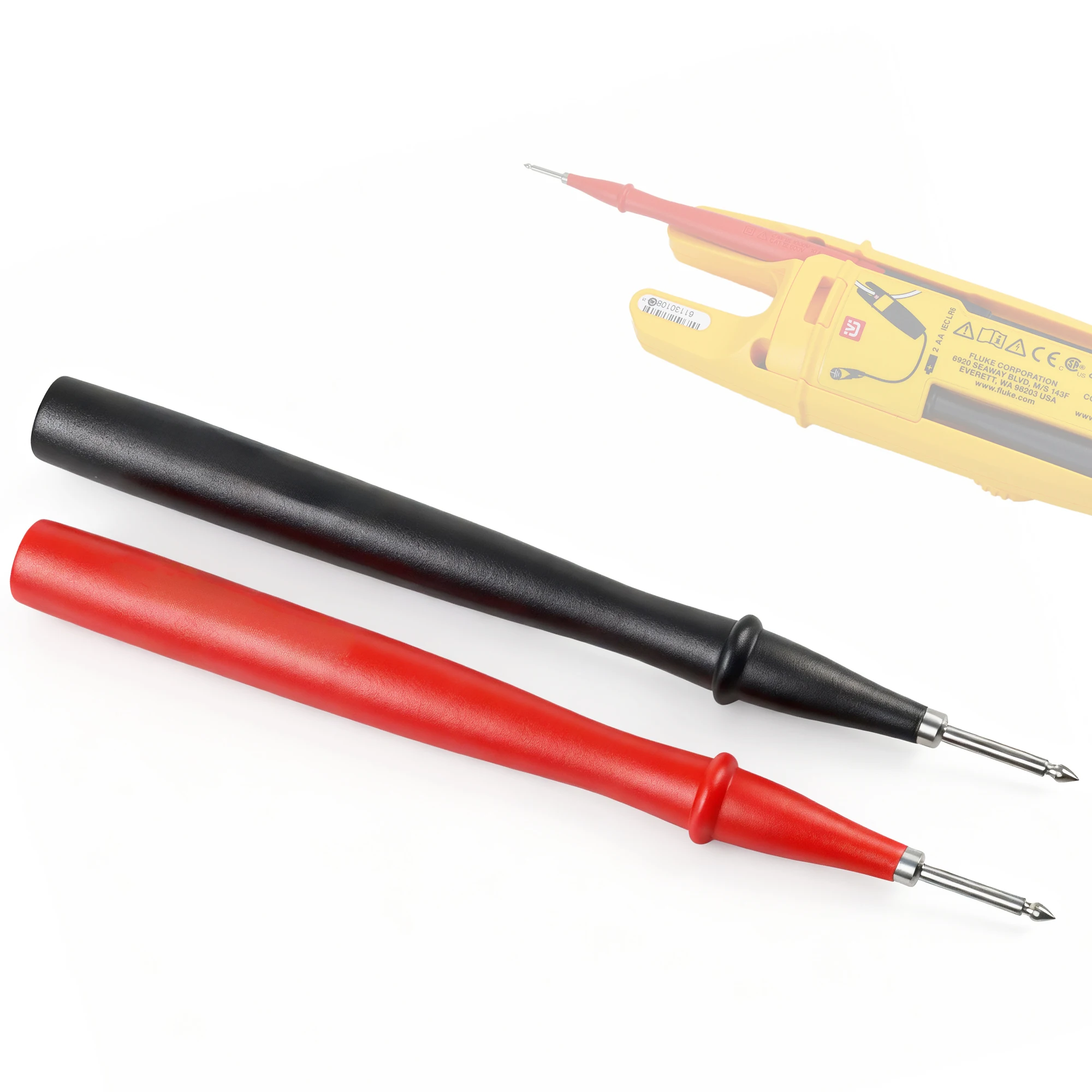 ZIBOO TP2 2 Piece Slim Reach Test Probe Set with Stainless Steel Tip, 1000V Voltage, 10A Current, 2mm Tip Diameter