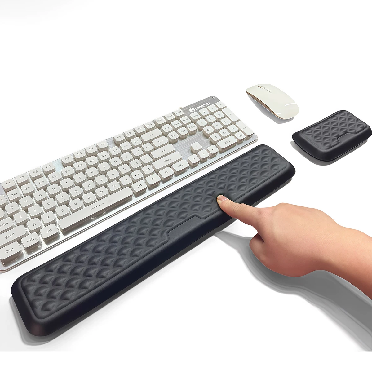 2pcs Keyboard Wrist Rest Memory Foam Keyboard Mouse Wrist Rest Ergonomic Design Wrist Pad for Computer Keyboard Laptop Wrist