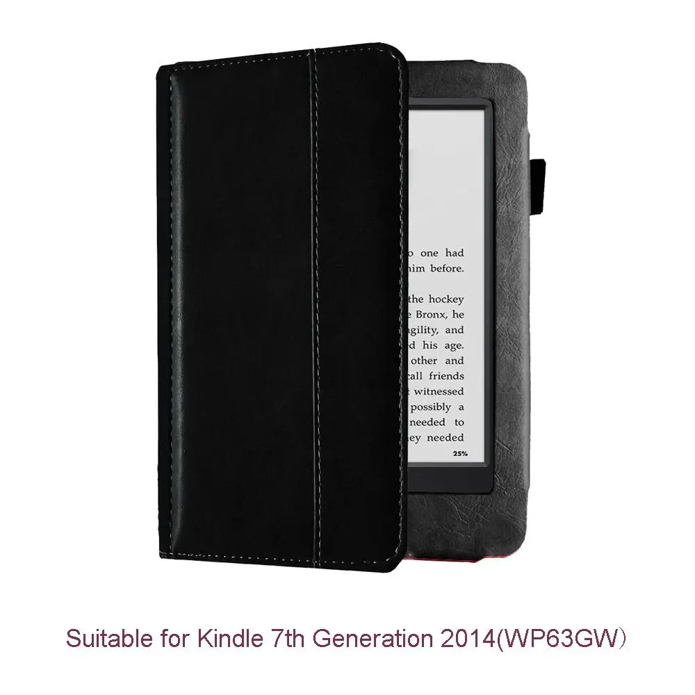 Auto Sleep/Wake 6 Inch E-Reader Case Leather Microfiber Lining WP63GW Protective Case Shockproof for Kindle 7th Generation 2014