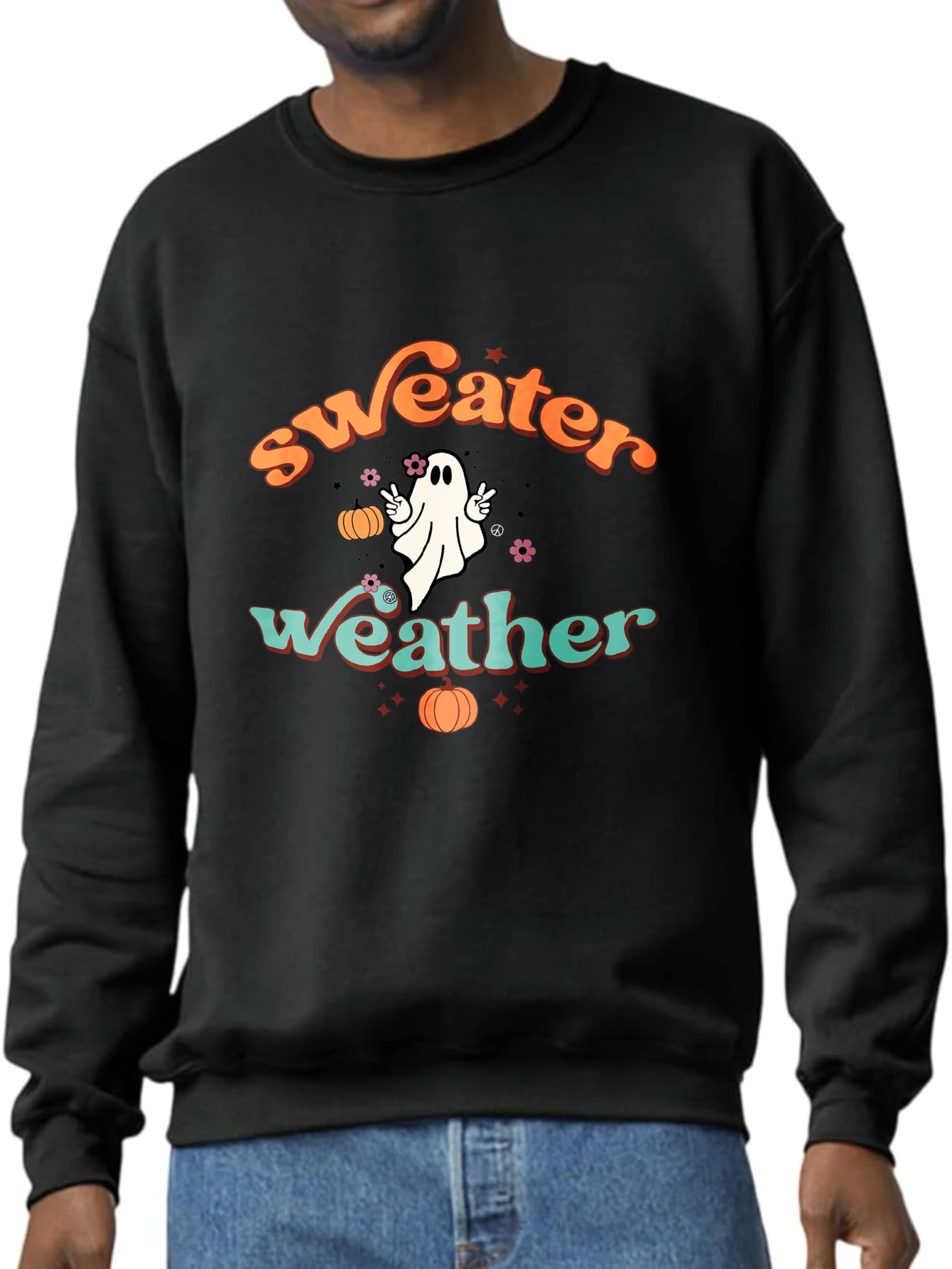 

Мужская толстовка y2k одежда мужская 2k одежда мужские топы с принтом свитер погода призрак тыква осень пуловер с длинными рукавами