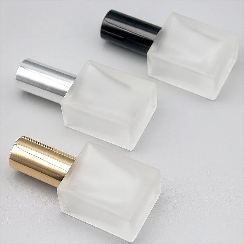 10/15/30ml Flat Square Frosted Glass Perfume Spray, Premium Refillable Travel Atomizer, Viral Essential