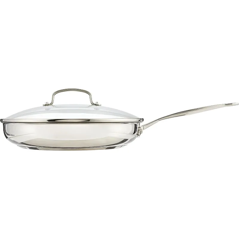 Cuisinart 12 Inch Skillet with Glass Cover, Chef's Classic Collection, 722-30G