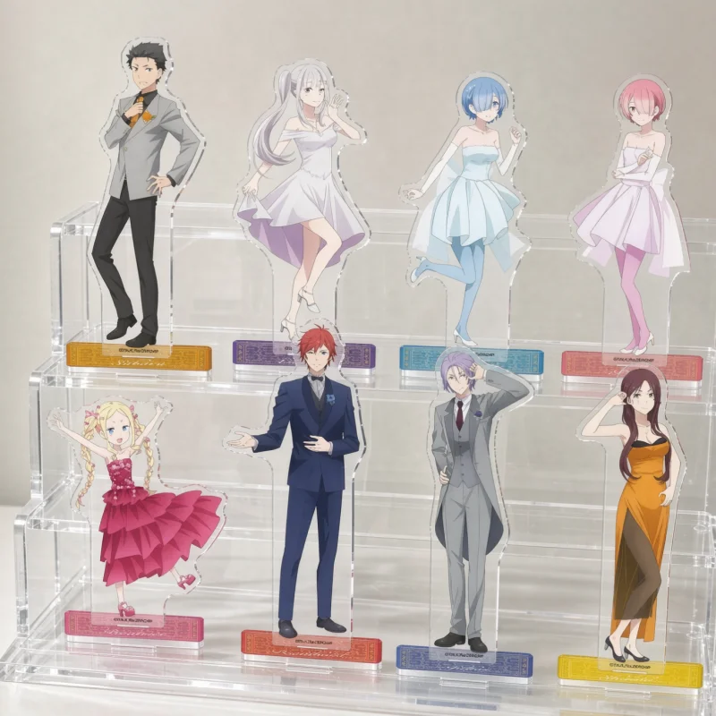 Anime Re Zero Starting Life in Another World Acrylic Stand 15CM Emilia Natsuki Subaru Desktop Ornament Keychain