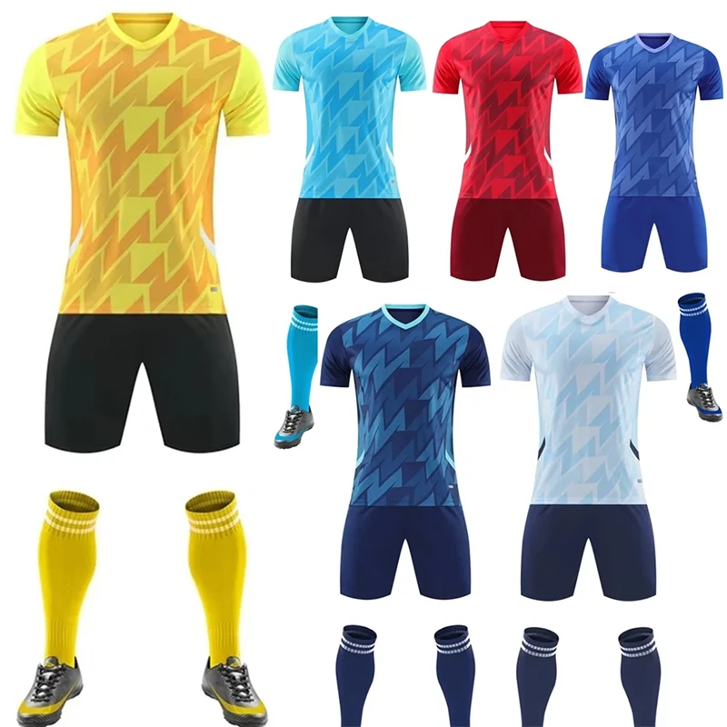 

Soccer Team Jerseys Quick Drying Breathable Sportswear Custom Style Short Men's Short Sleeve Suit Youth Sport Uniforms