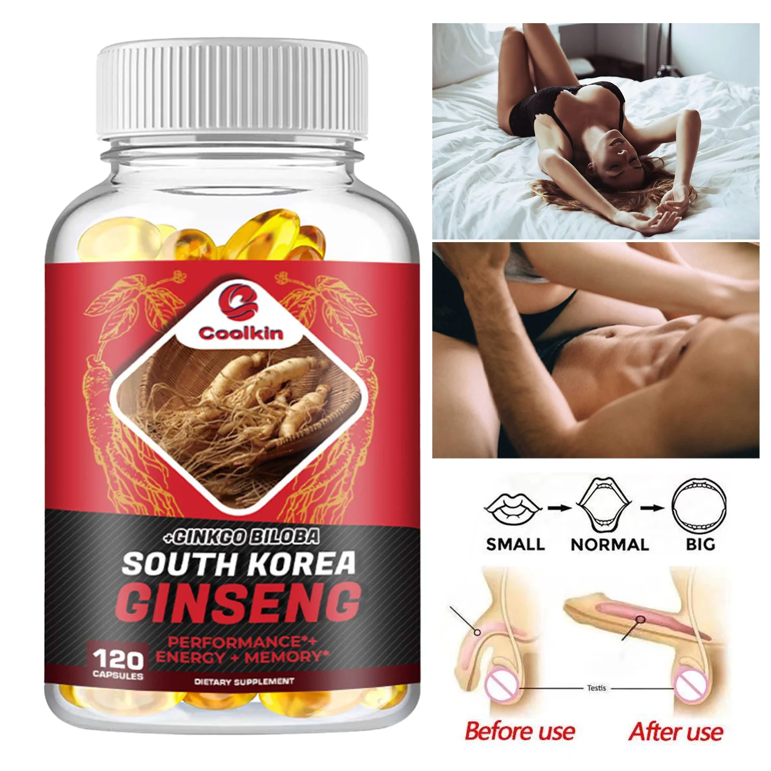 Korean Red Ginseng Capsules - Improves Athletic Performance, Supports Brain Function and Immune Health, Boosts Energy & Vitality