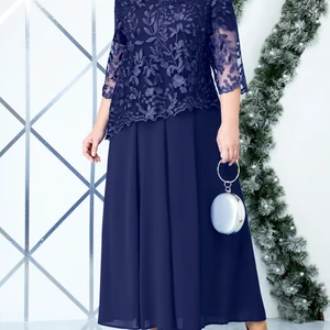 Rosa blaues Sommerkleid mit eleganten Ärmeln Damen Spitze Chiffon Lange Gastkleider Frau 2024 Hochzeit Plus Größe Chubby 8 Hauptverkäufe Hochzeitskleid für mollig - №8