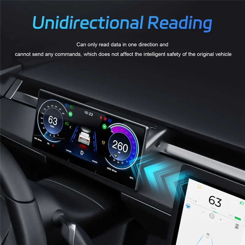 

Head Up Display For Tesla Model 3/Y, Black Automotive Supplies HUD Carplay Android Auto Car Dashboard Instrument Accessories,A