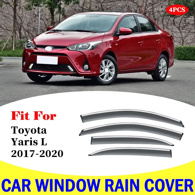 

Козырек для окон Toyota Yaris L 2017-2020, защита от дождя в автомобиле, навес, обшивка, боковой оконный дефлектор, защита от дождя и дверей, аксессуары