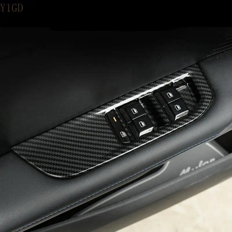 

y1gd Fit for MG4 EVMulan 2022-2024 ABS Carbon Fiber Door Armrest Window Glass Lift SwitchsPanel Cover Trim Interior Mouldings