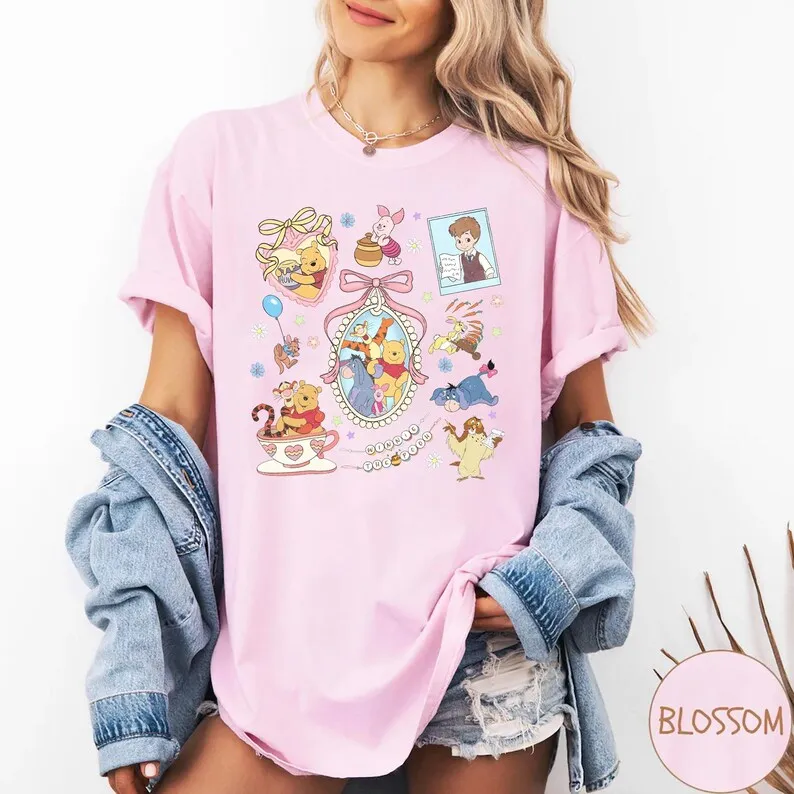 

2025 Новая футболка унисекс с принтом узоров Диснея, уличная мода, футболка с короткими рукавами из чистого хлопка и круглым вырезом